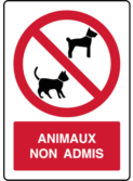 animaux non admis